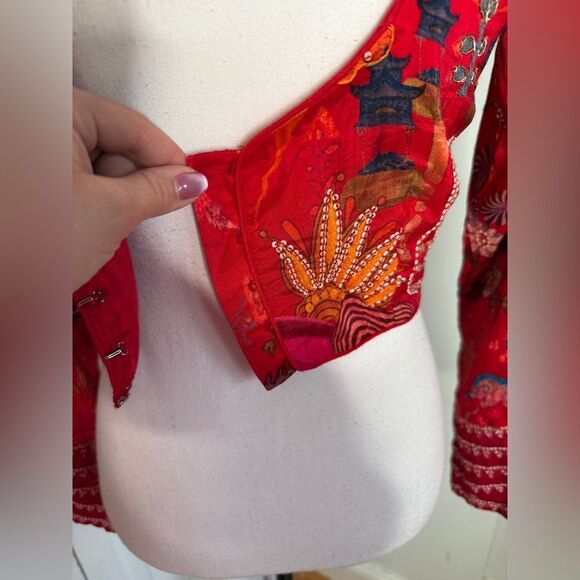 Vintage Bohemian Crop Top with Bead Work and Handmade - Picture 11 of 14